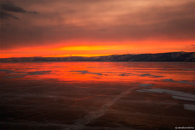 Отражение заката, фототуры на Байкал